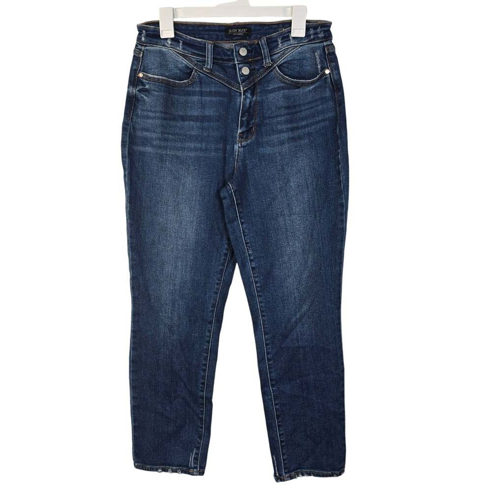Judy Blue Jeans Women's 29 Blue Slim Fit Distressed Casual Comfort Festival